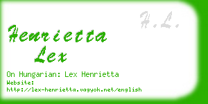 henrietta lex business card